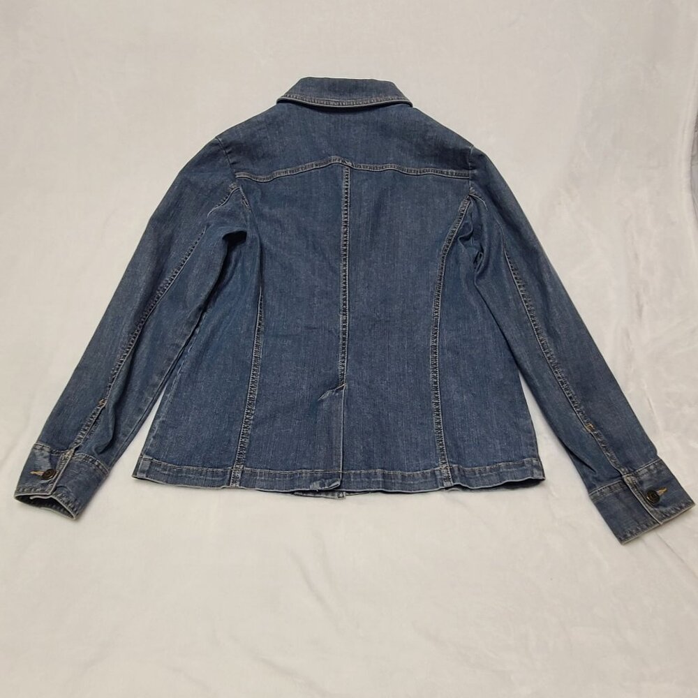 Croft & Barrow Womens Blue Denim Stretch Long Sleeve Button Front Jacket Size S - Picture 12 of 12
